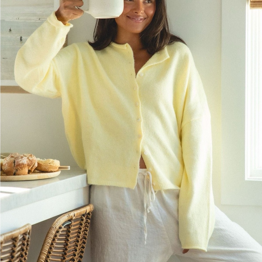 Daily Drills Yellow Button Up Sweater XS/S